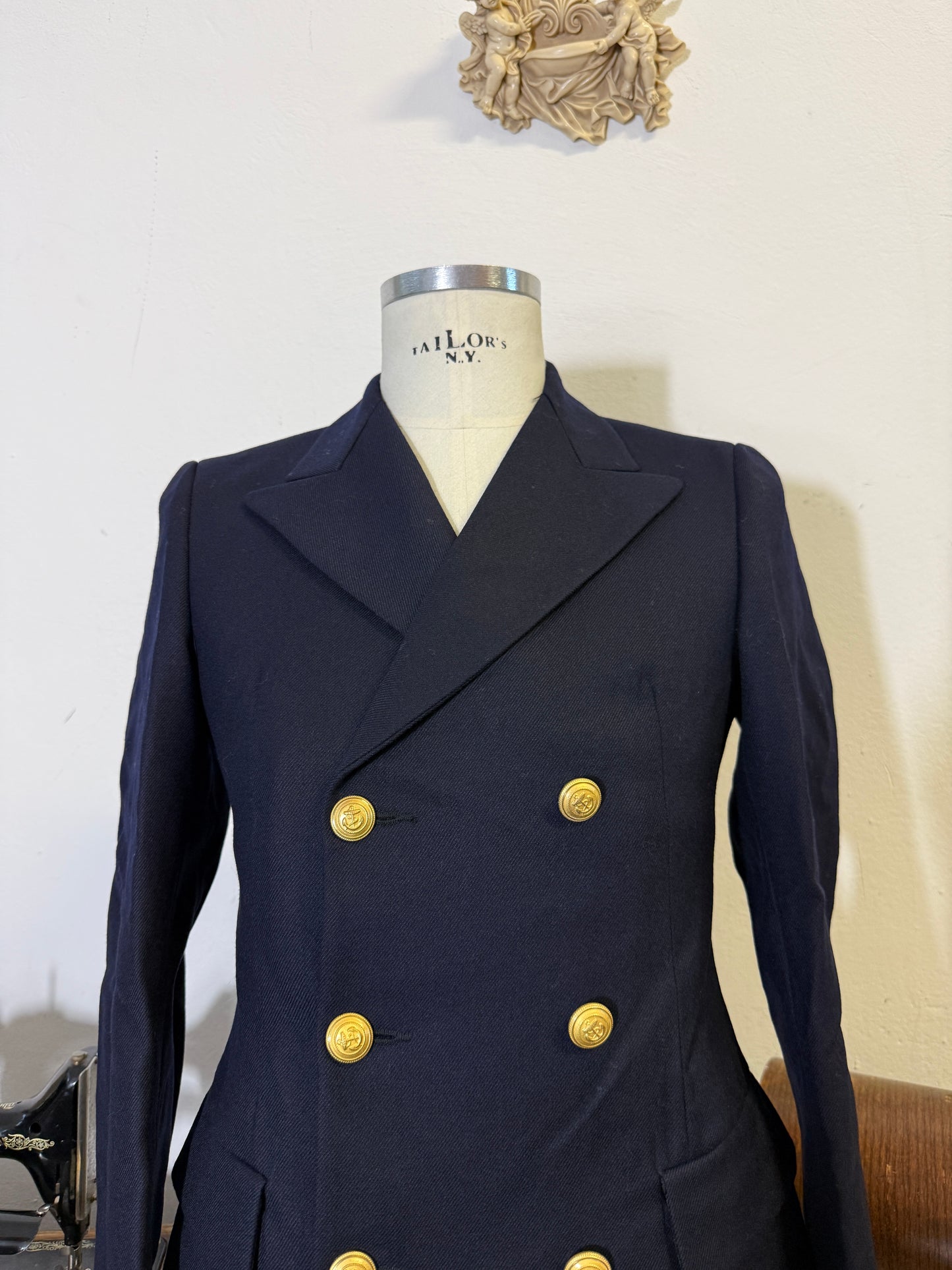 Vintage 90’s Italian Navy Double Breasted Jacket “S”