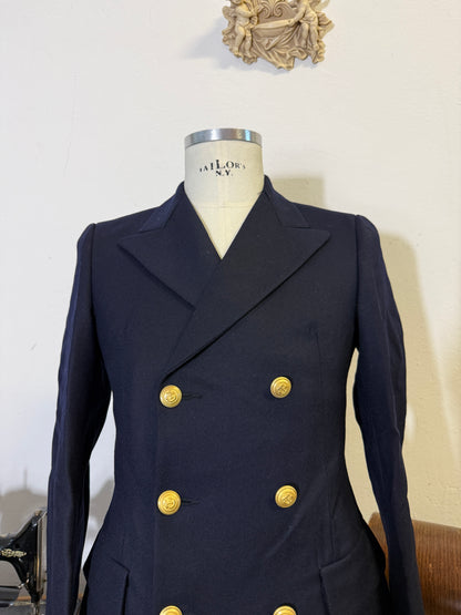 Vintage 90’s Italian Navy Double Breasted Jacket “S”