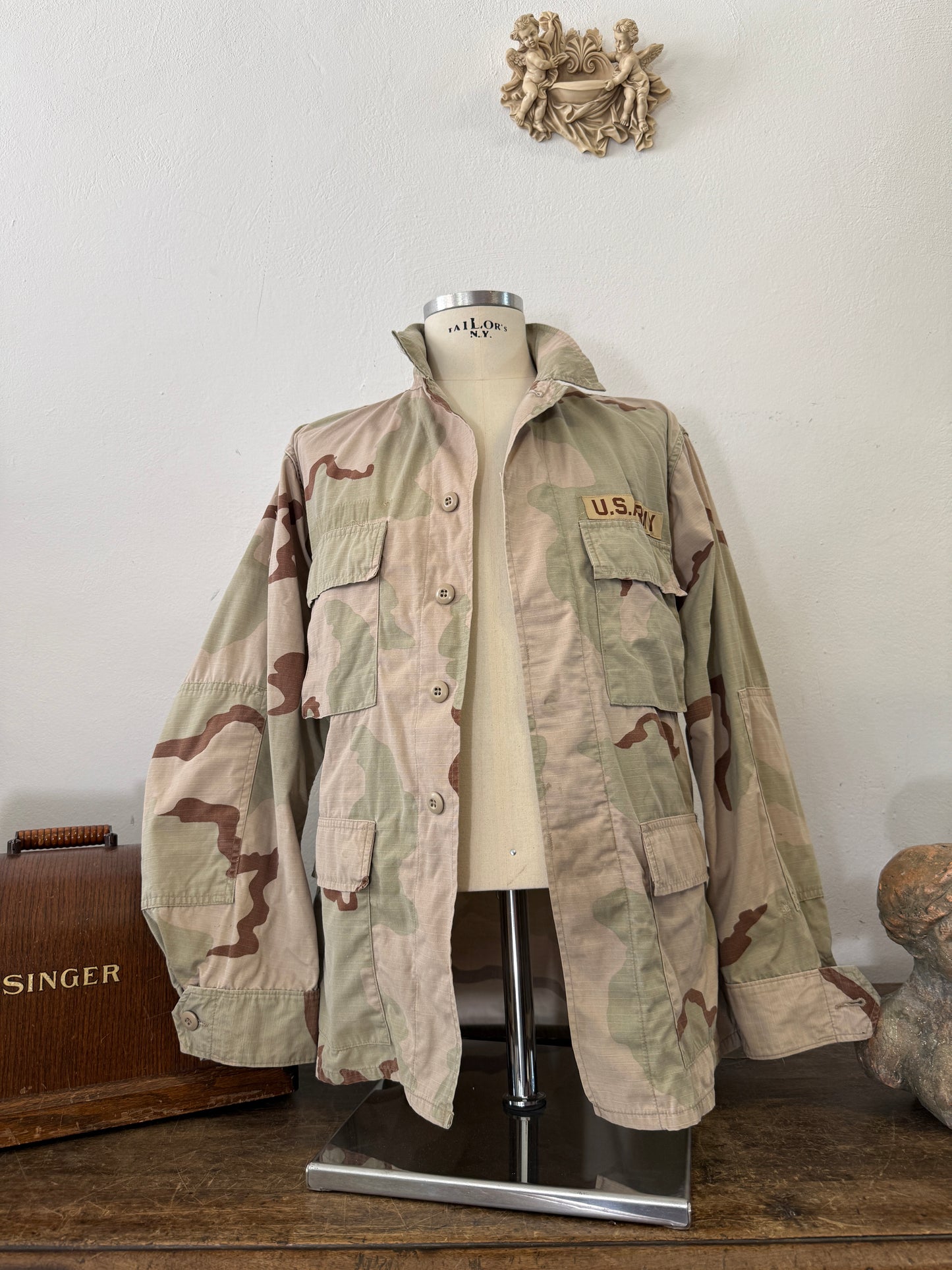 Vintage BDU Camo Jacket Ripstop US Army – L