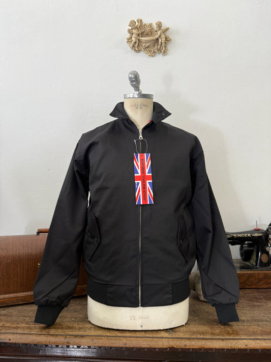 Black British-Style Bomber Jacket “L”