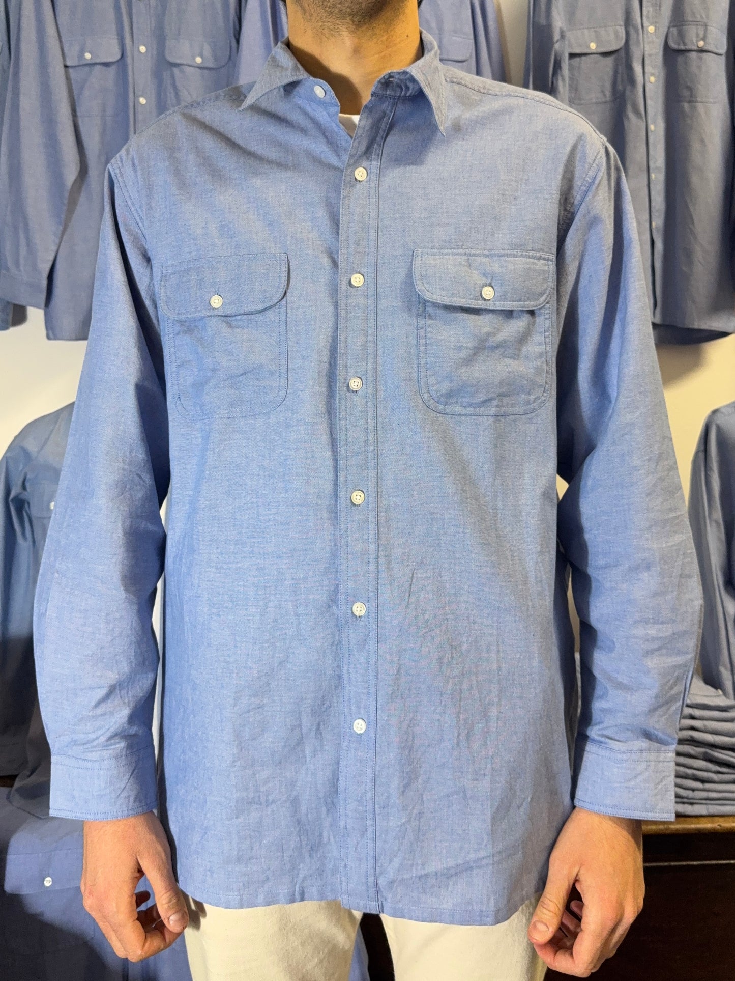 Deadstock 70’s Chambray Shirt - L, XL, XXL