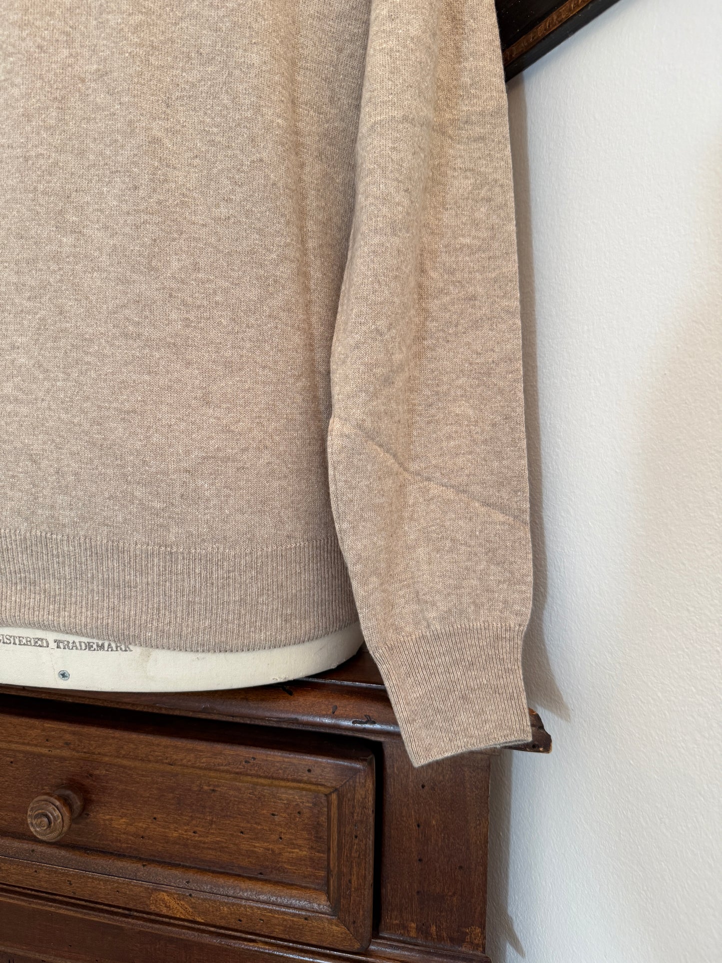 Essential Beige V-Neck Sweater - Made in Italy
