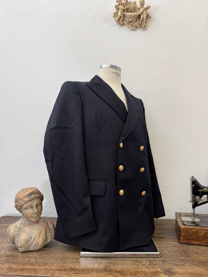 Vintage Italian Navy Double Breasted Jacket “L/XL”