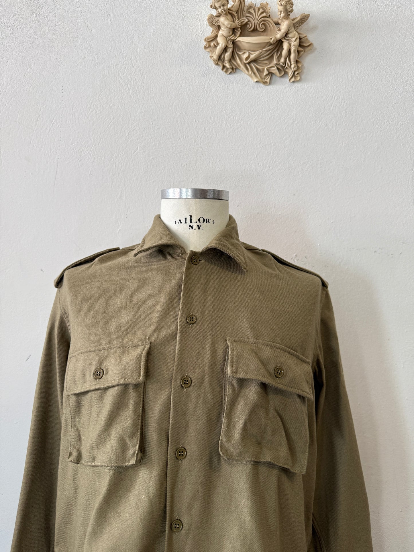 Vintage Italian Army Flannel Shirt “M”