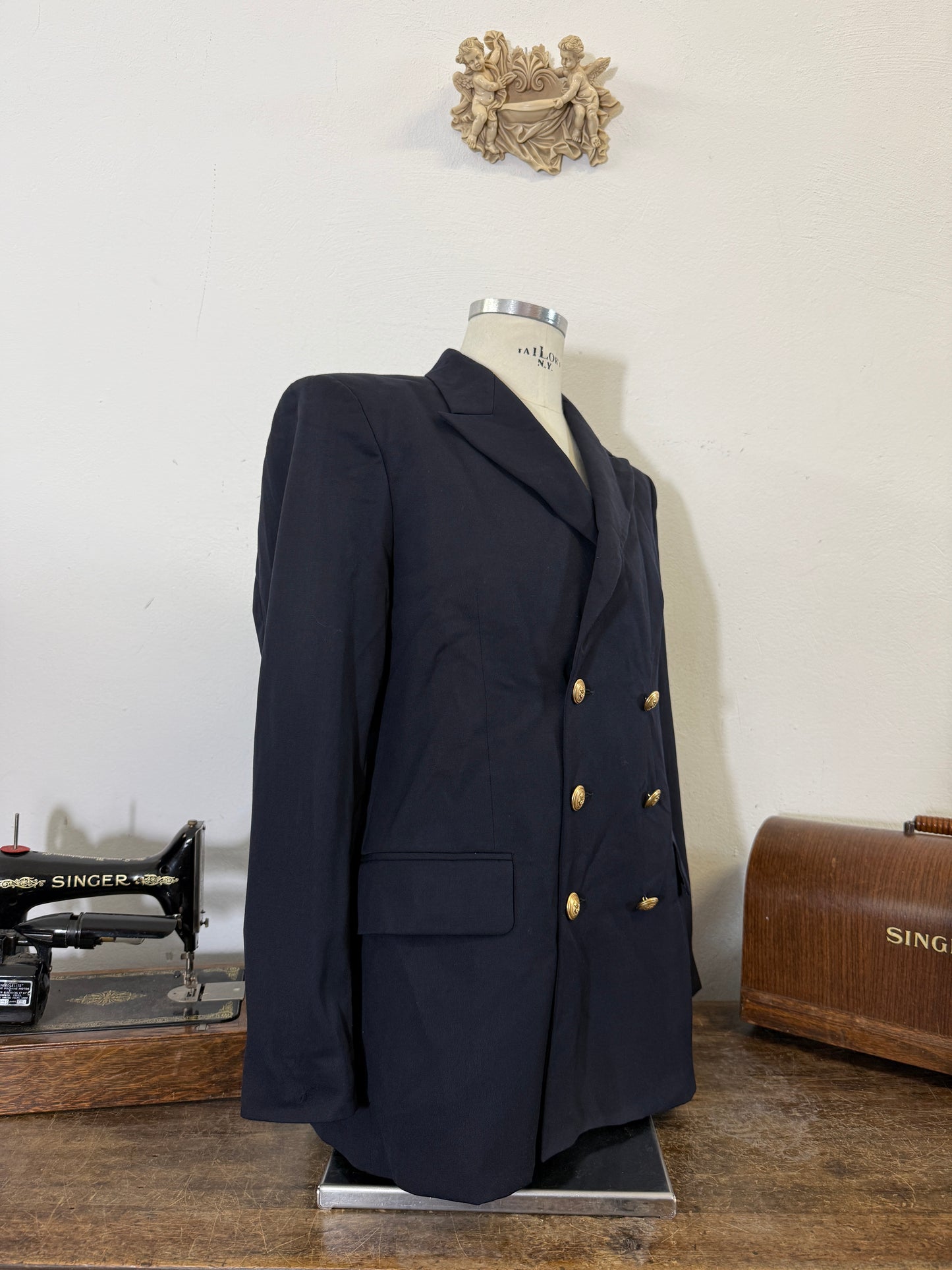 00’s Italian Navy Double Breasted Jacket “XL”