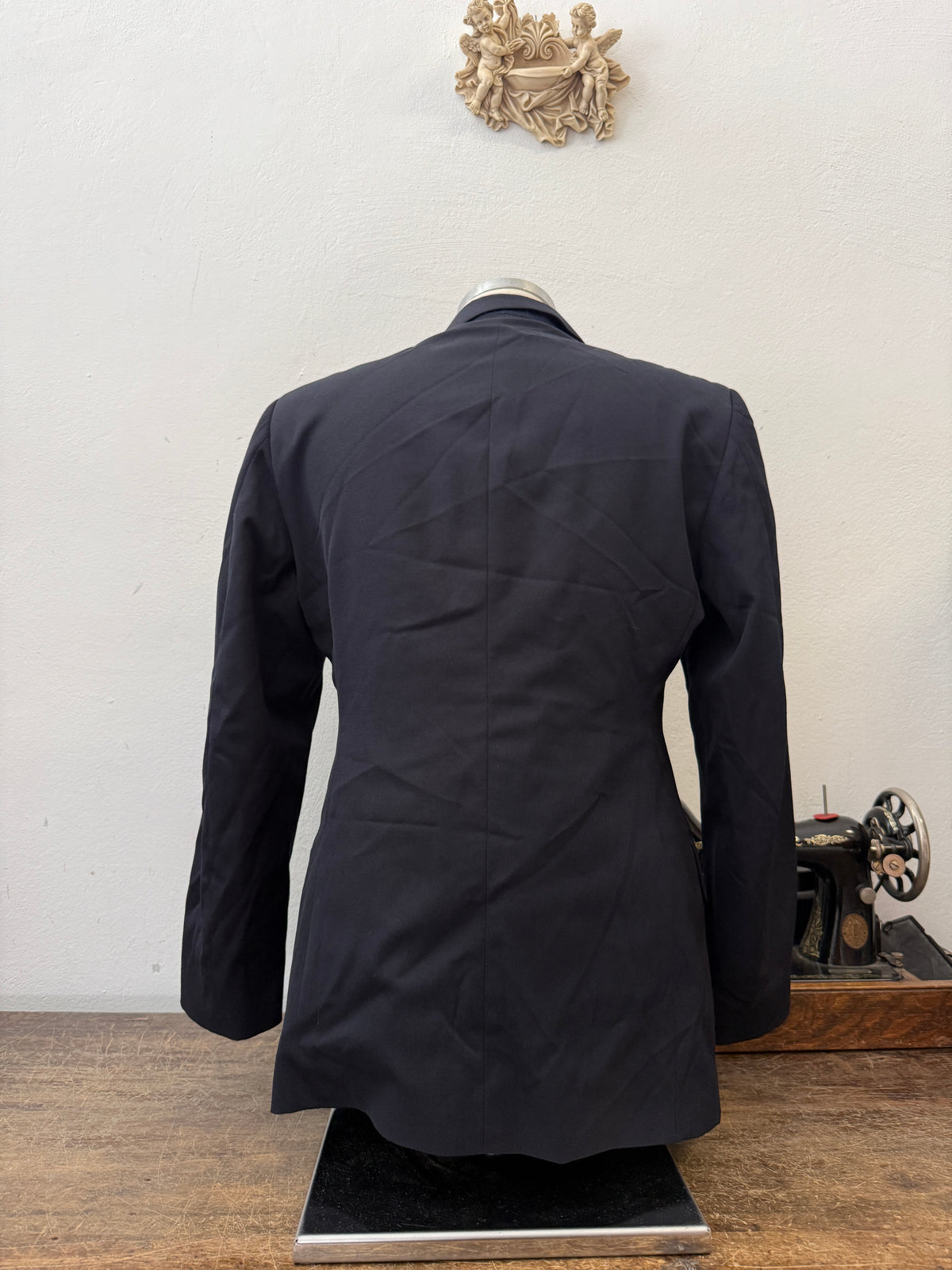Vintage Italian Navy Double Breasted Jacket “M”