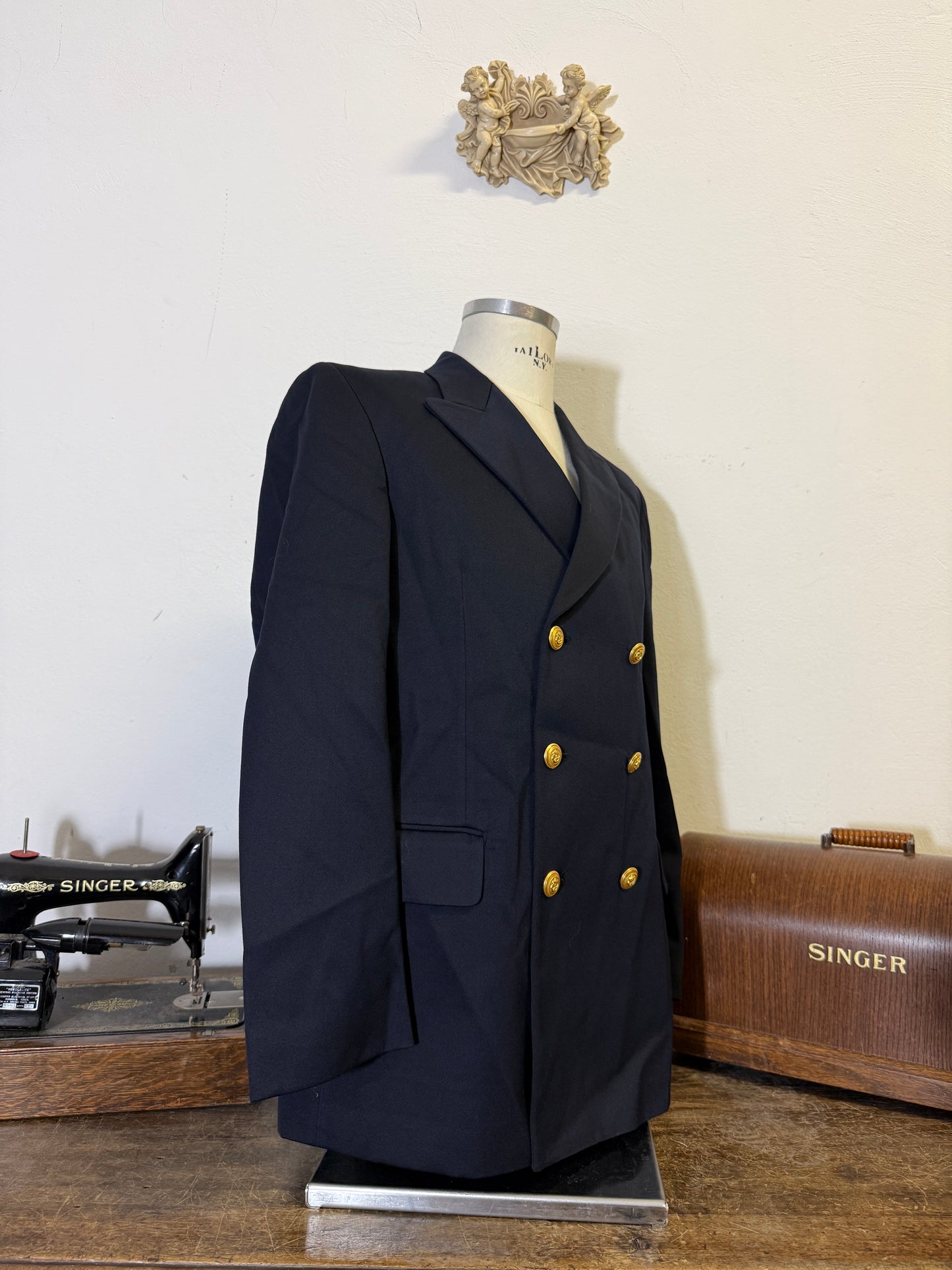 Vintage 00’s Italian Navy Double Breasted Jacket “L”