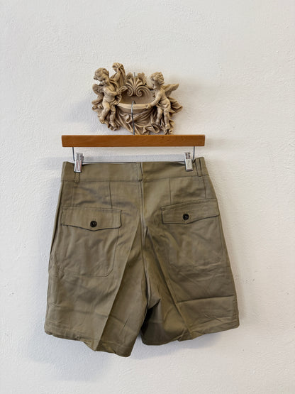 Vintage Italian Army Bermuda Shorts with Buttons 81 cm