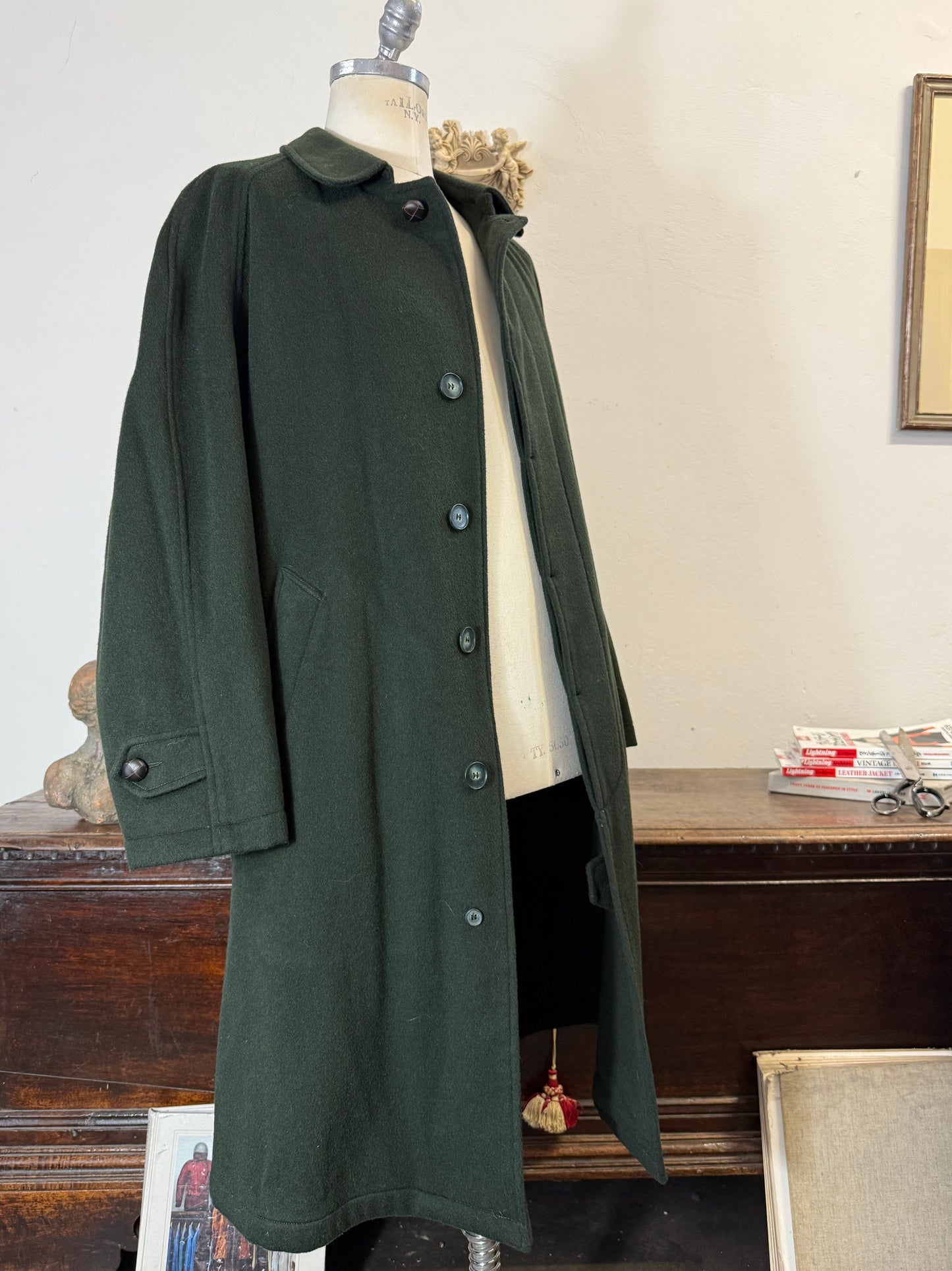 Vintage Green Wool Coat “L/XL”