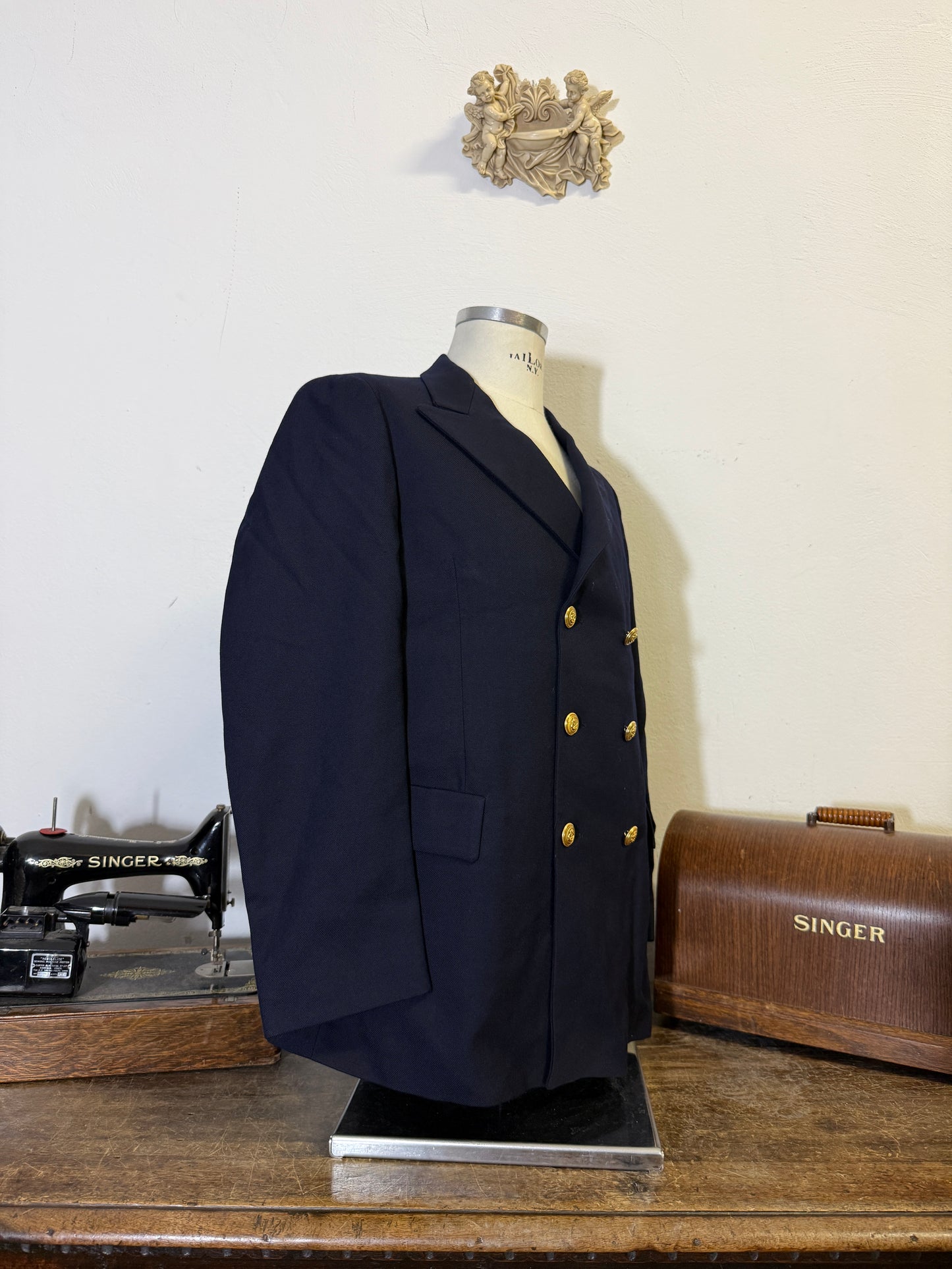 Vintage 00’s Italian Navy Double Breasted Jacket “L”