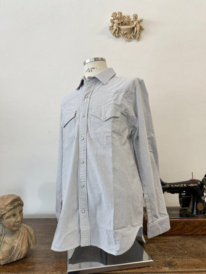 Western Oxford Shirt Striped Military Green- Chesapeake’s