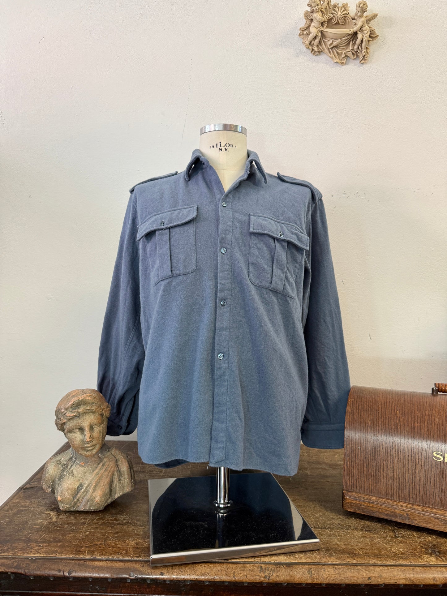 Vintage 60’s Italian Air Force Flannel Shirt “M”