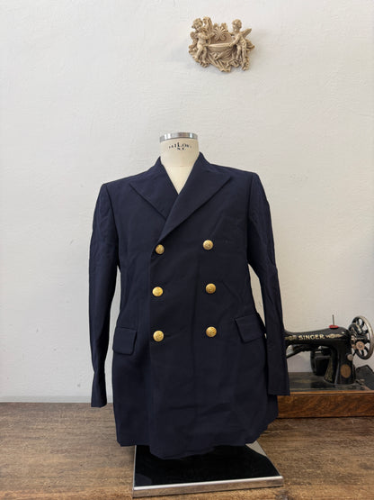 Vintage Italian Navy Double Breasted Jacket “M”