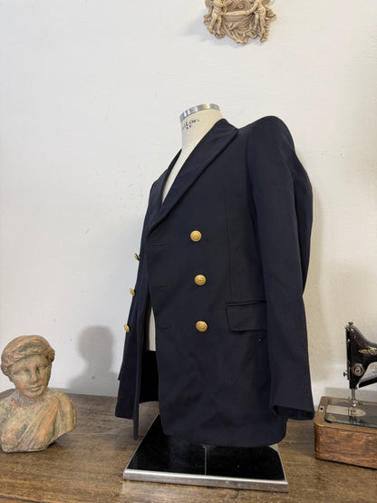 Vintage Italian Navy Double Breasted Jacket “S”
