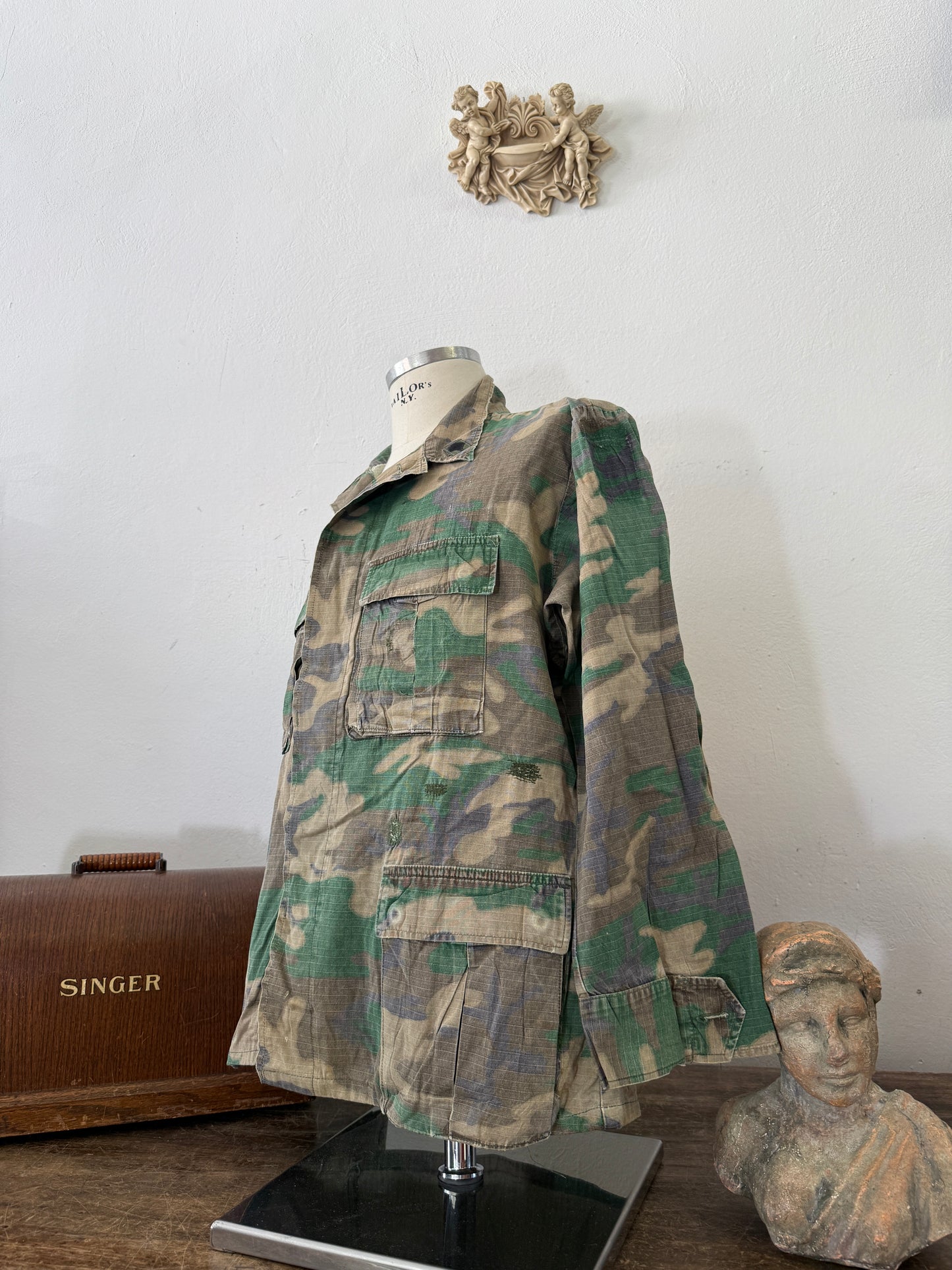 Vintage 1970-80s ERDL Camouflage Pattern Hot Weather Jacket Ripstop “M”