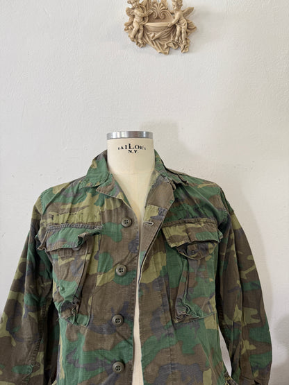Vintage 1970-80s ERDL Camouflage Pattern Hot Weather Jacket Ripstop “XS/S”