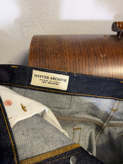 Selvedge Deep Indigo Raw Denim Pants Made in Italy - Mister Archive®