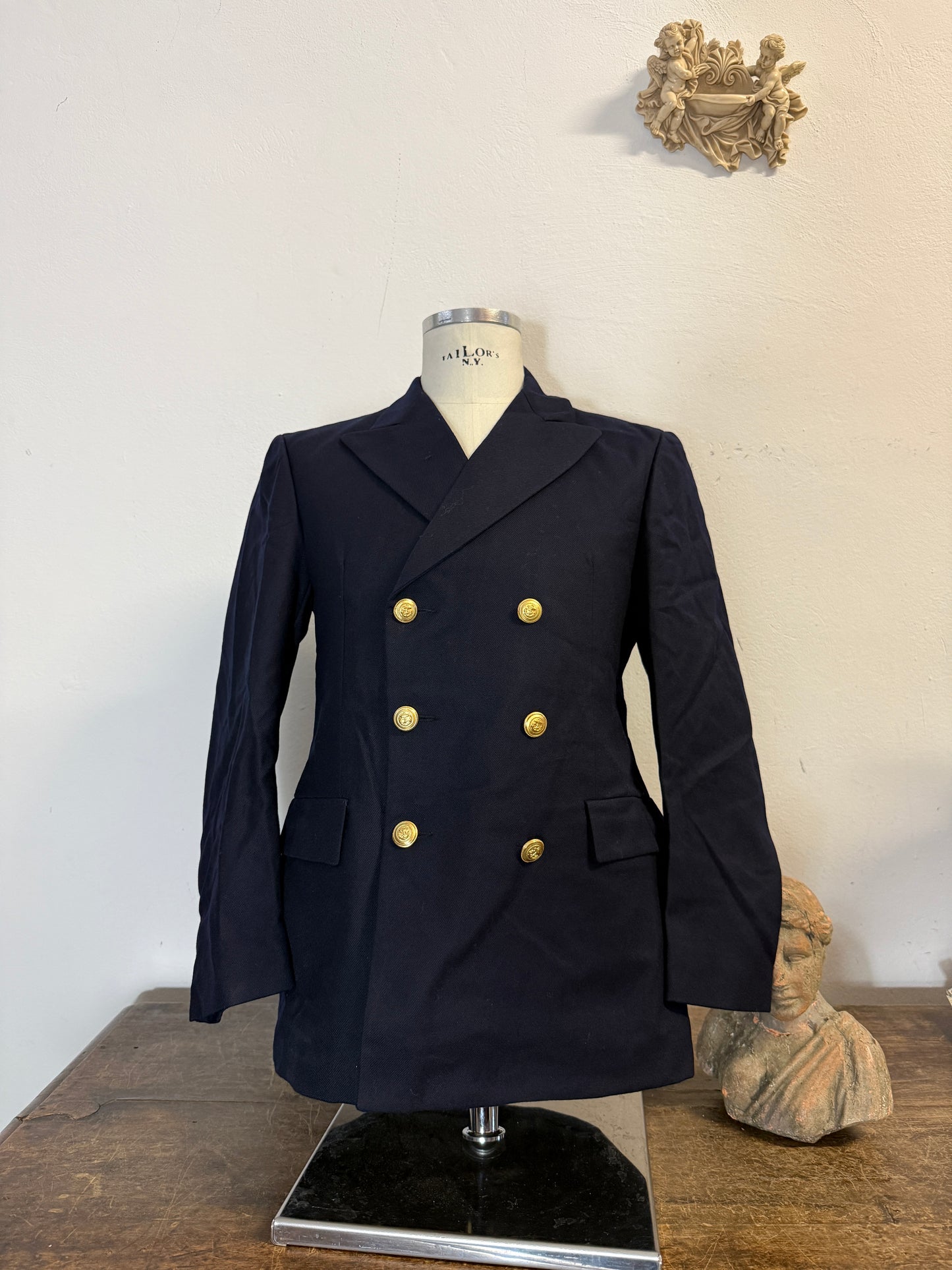 Vintage 90’s Italian Navy Double Breasted Jacket “M”