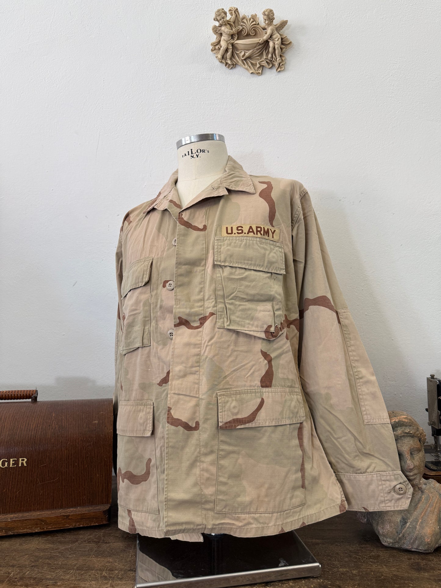 Vintage BDU Camo Jacket Ripstop US Army – L
