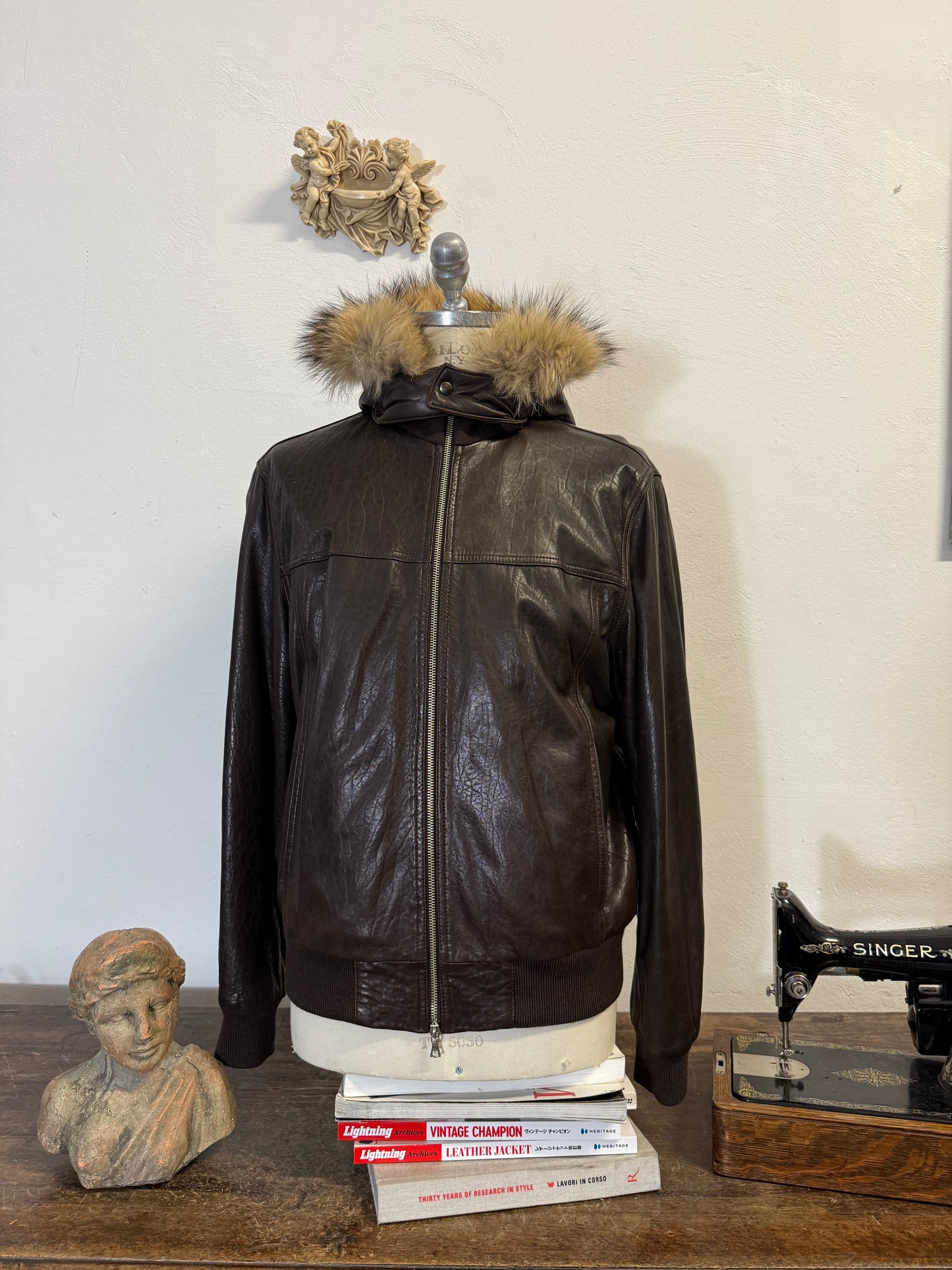 Vintage Brown Leather Jacket “L/XL”
