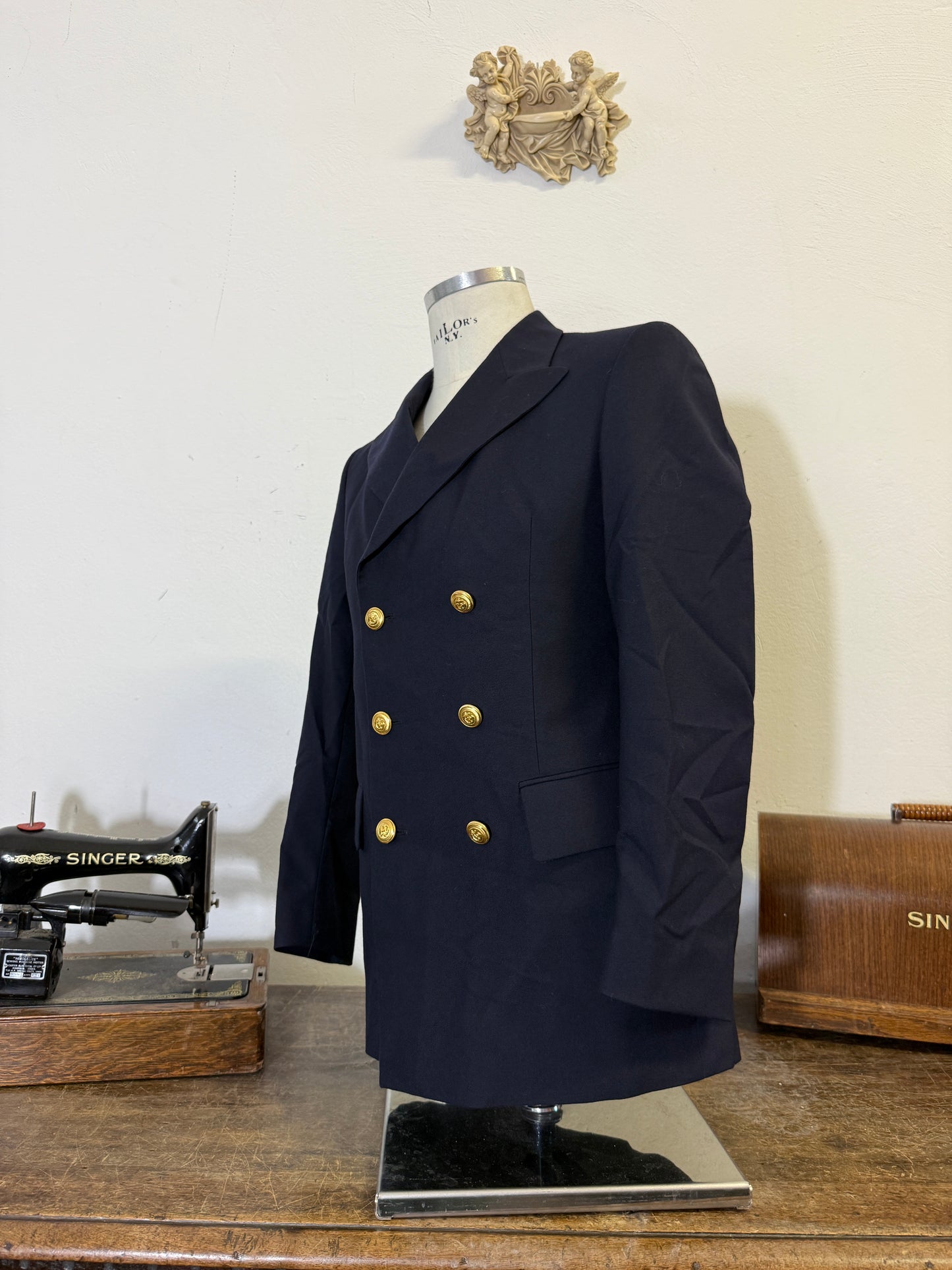 Vintage 80’s Italian Navy Double Breasted Jacket “S”