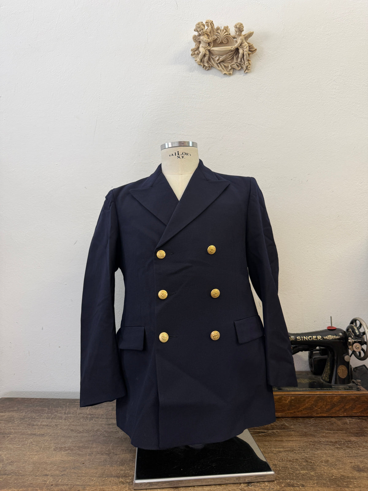 Vintage Italian Navy Double Breasted Jacket “S”