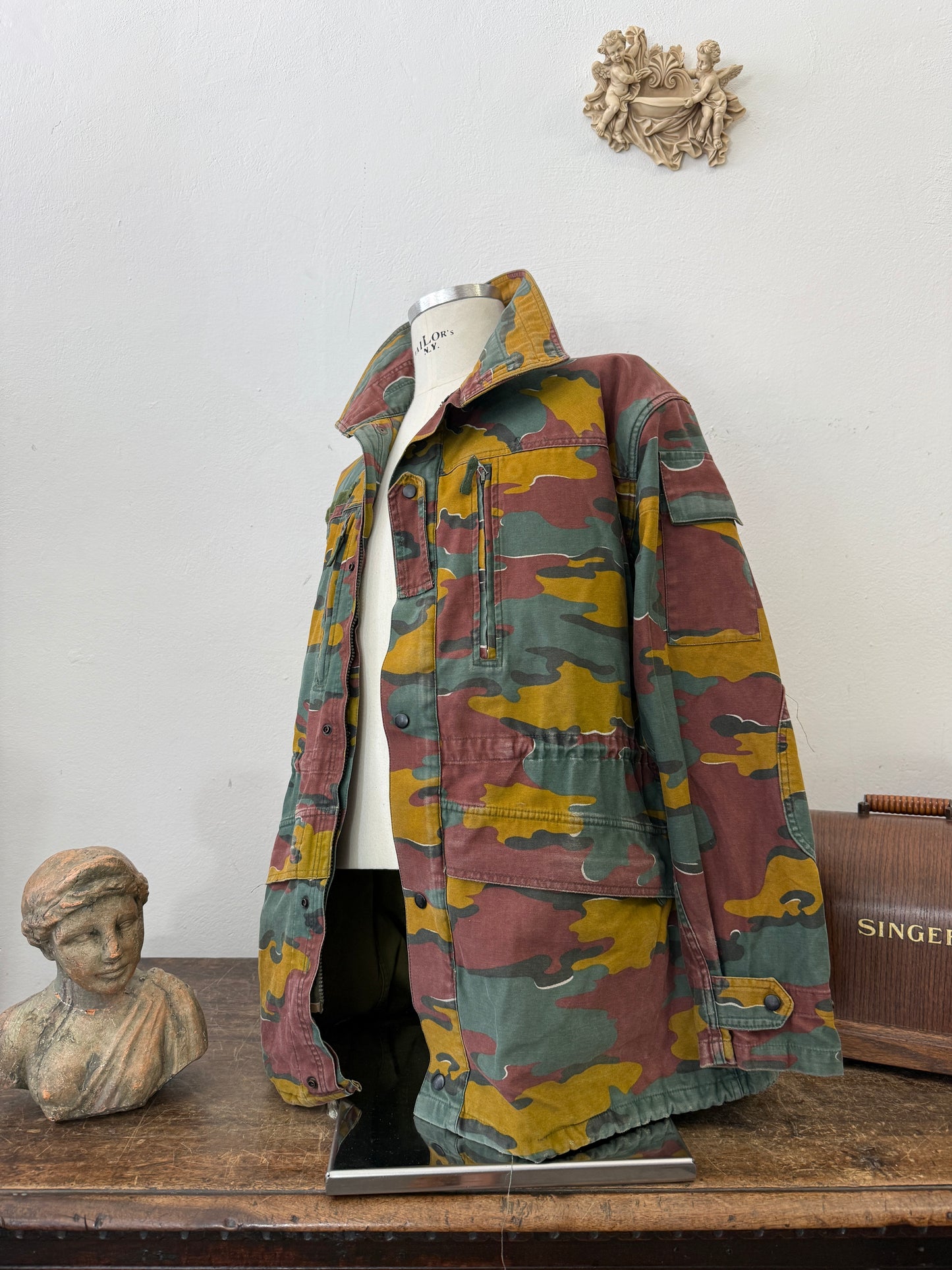 Vintage Belgian Army Camo Jacket “L/XL”