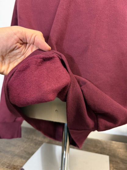 Raglan Bordeaux Half Zip Sweatshirt - Made in Italy