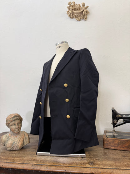 Vintage Italian Navy Double Breasted Jacket “S/M”