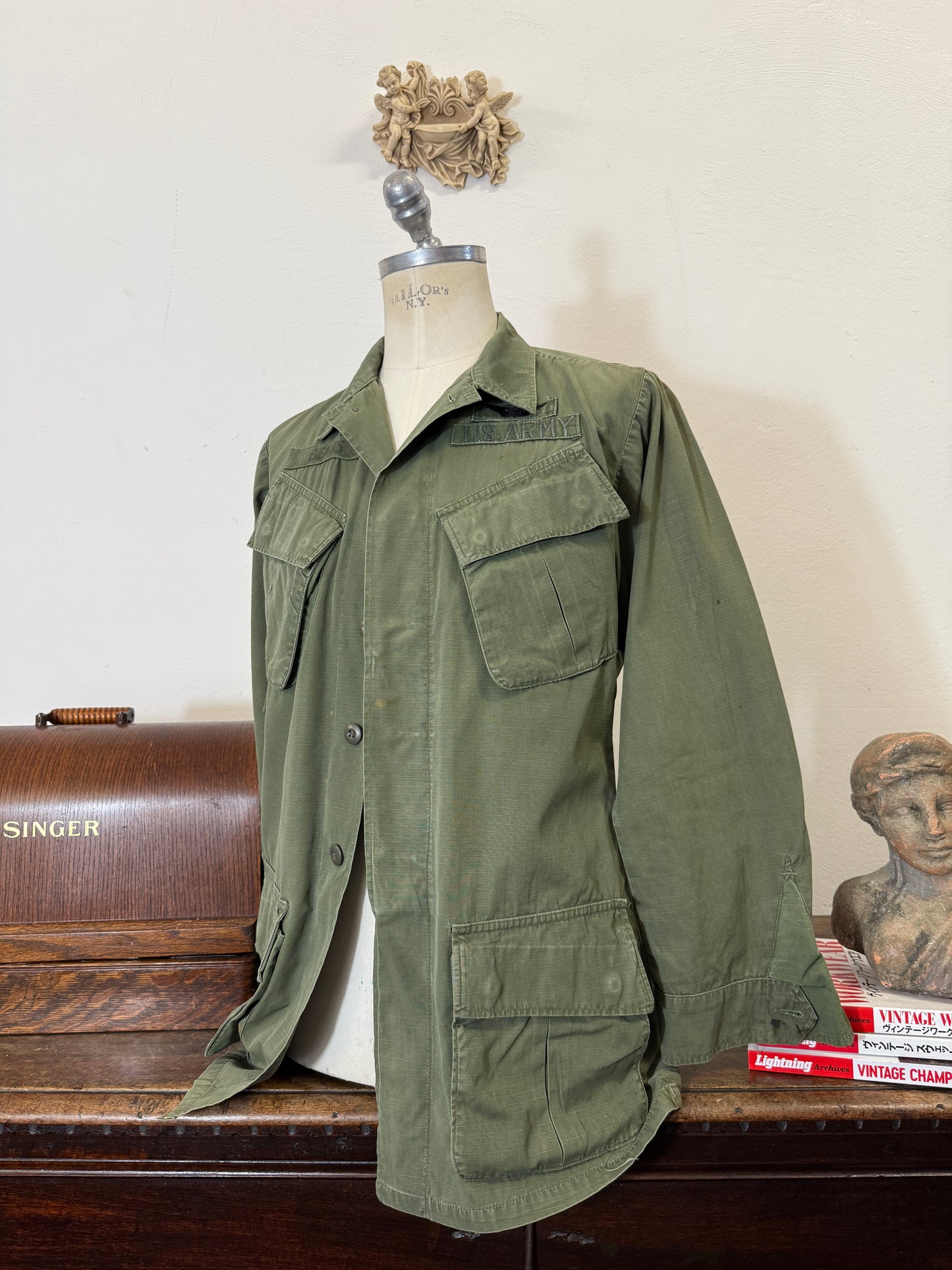Vintage Rip Stop Jungle Jacket U.S. ARMY “M/L”