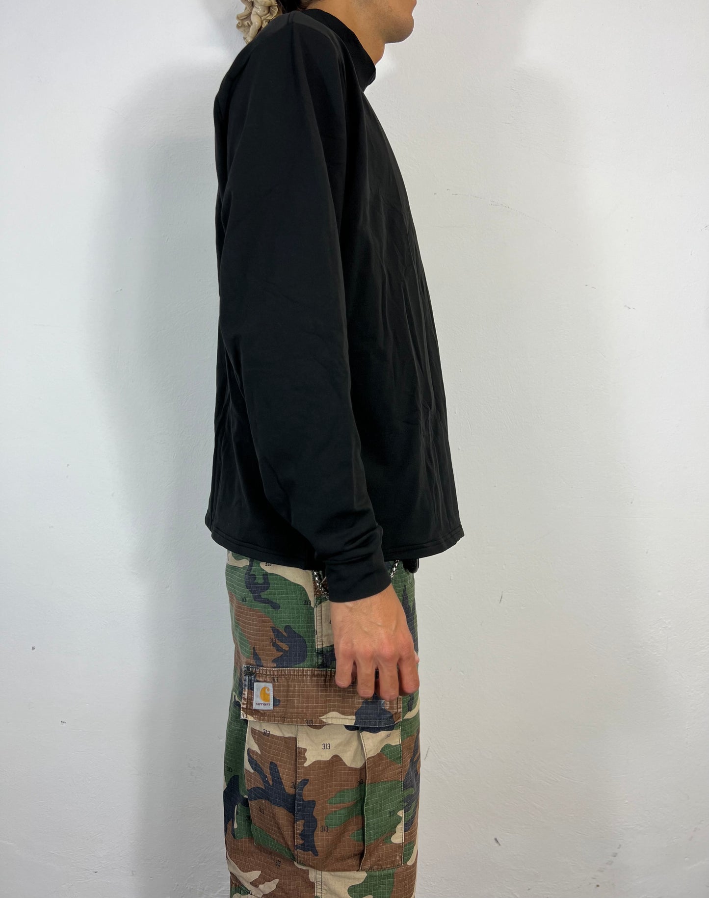Deadstock Jersey Mock Turtleneck Fabriqué aux États-Unis « XL »