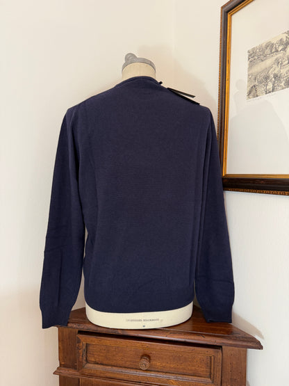 Essential Blue Navy Sweater - Made in Italy