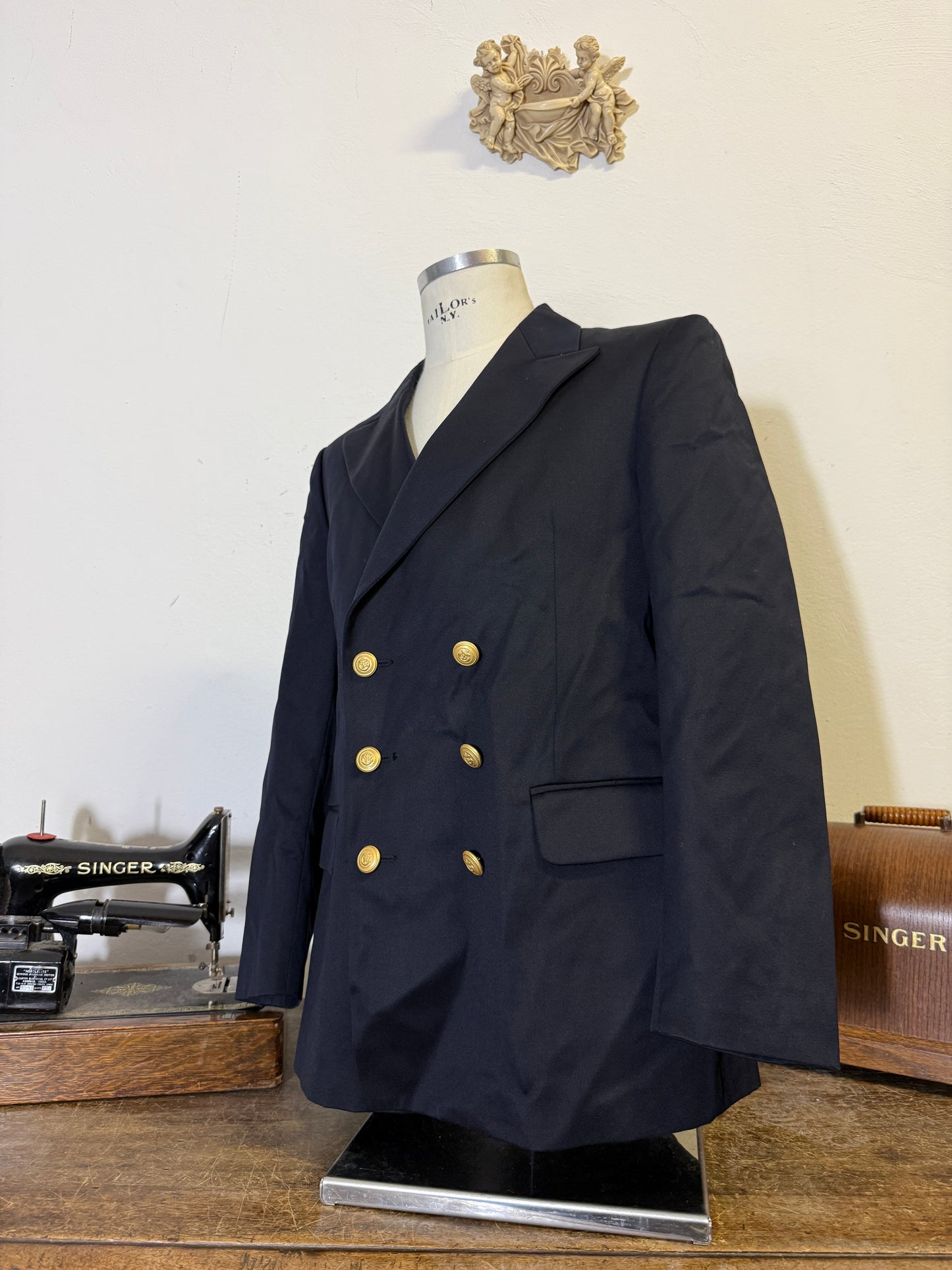 Vintage 00’s Italian Navy Double Breasted Jacket “L”