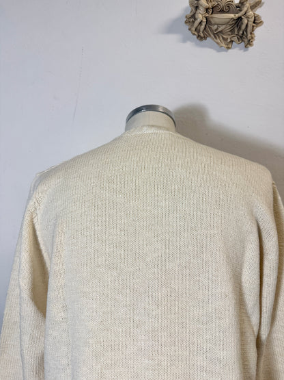 Classic Aran Sweater in Cream Wool