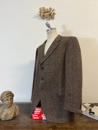 Vintage Wool Harringbone Blazer “XL”