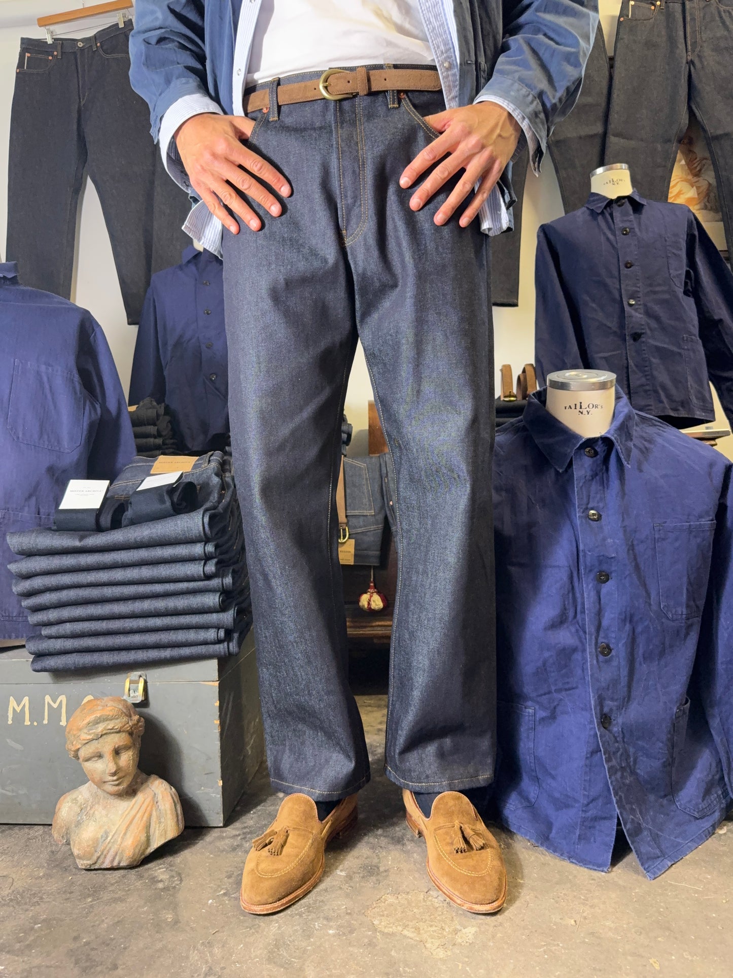 Selvedge Deep Indigo Raw Denim Pants Made in Italy - Mister Archive®