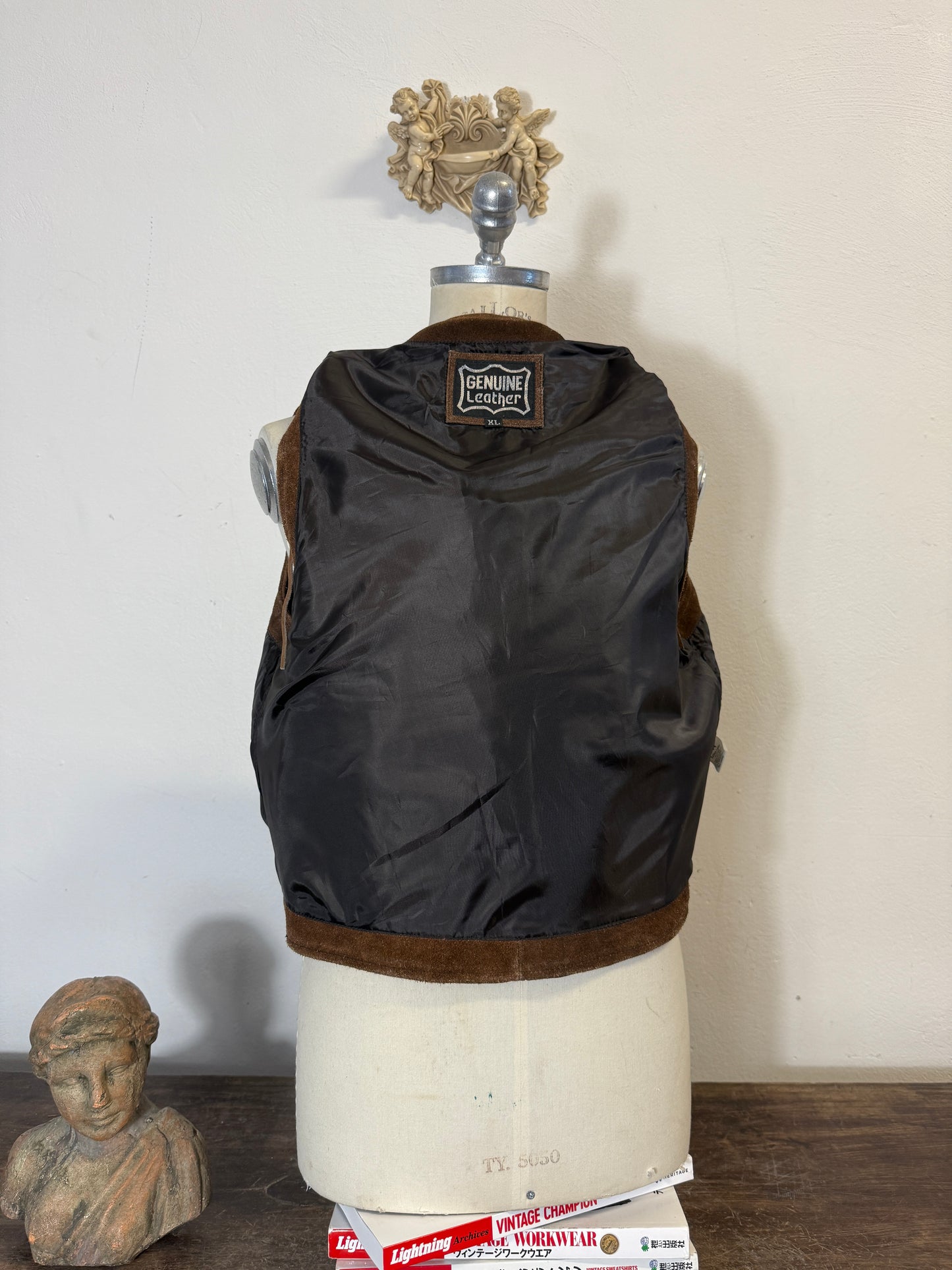 Vintage Western Suede Fringe Vest with Conchos “L/XL”