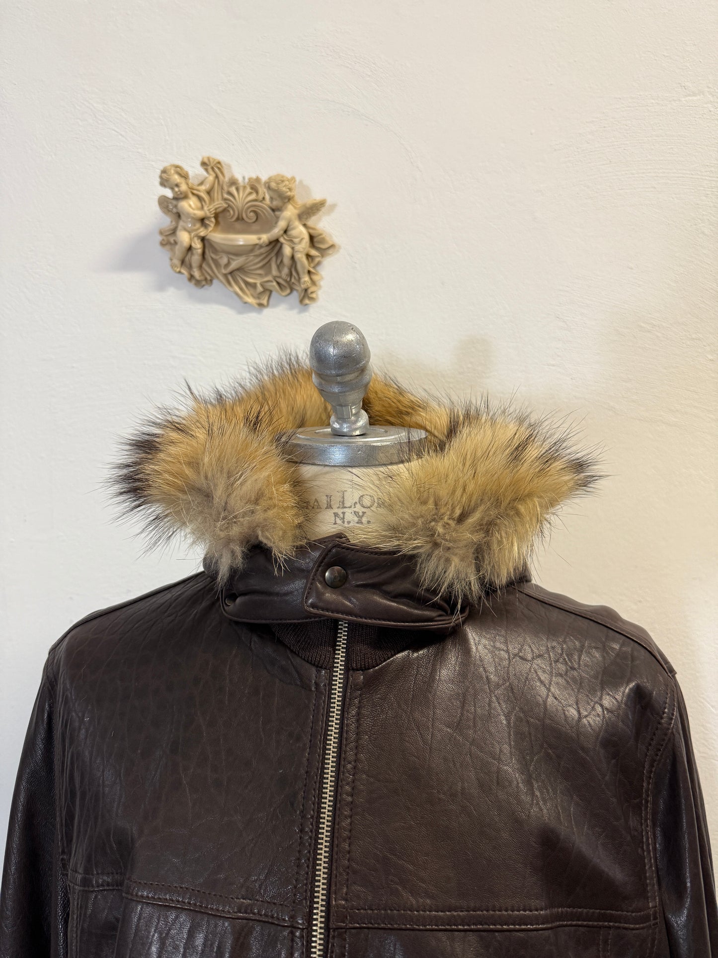 Vintage Brown Leather Jacket “L/XL”