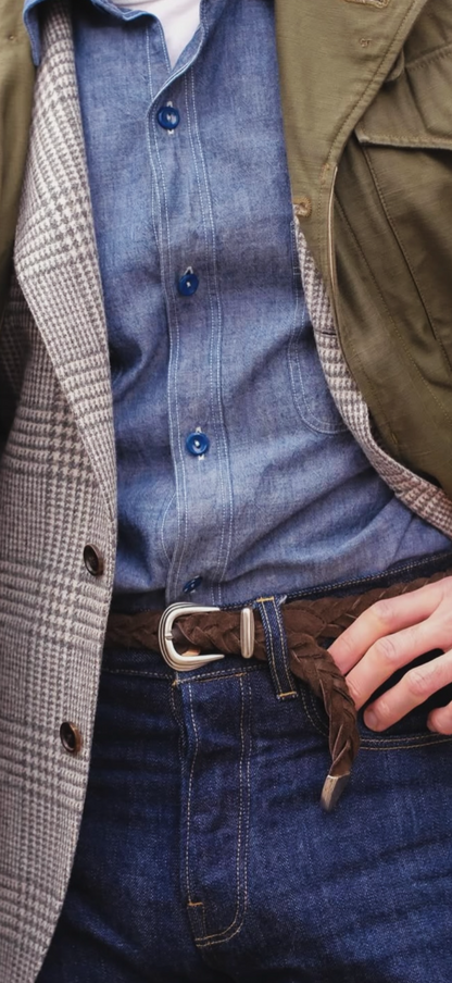 Braided Suede Leather Belt