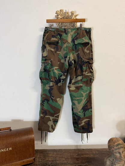 Vintage Woodland Camo Cargo Pants Us Army Rip Stop “W34”