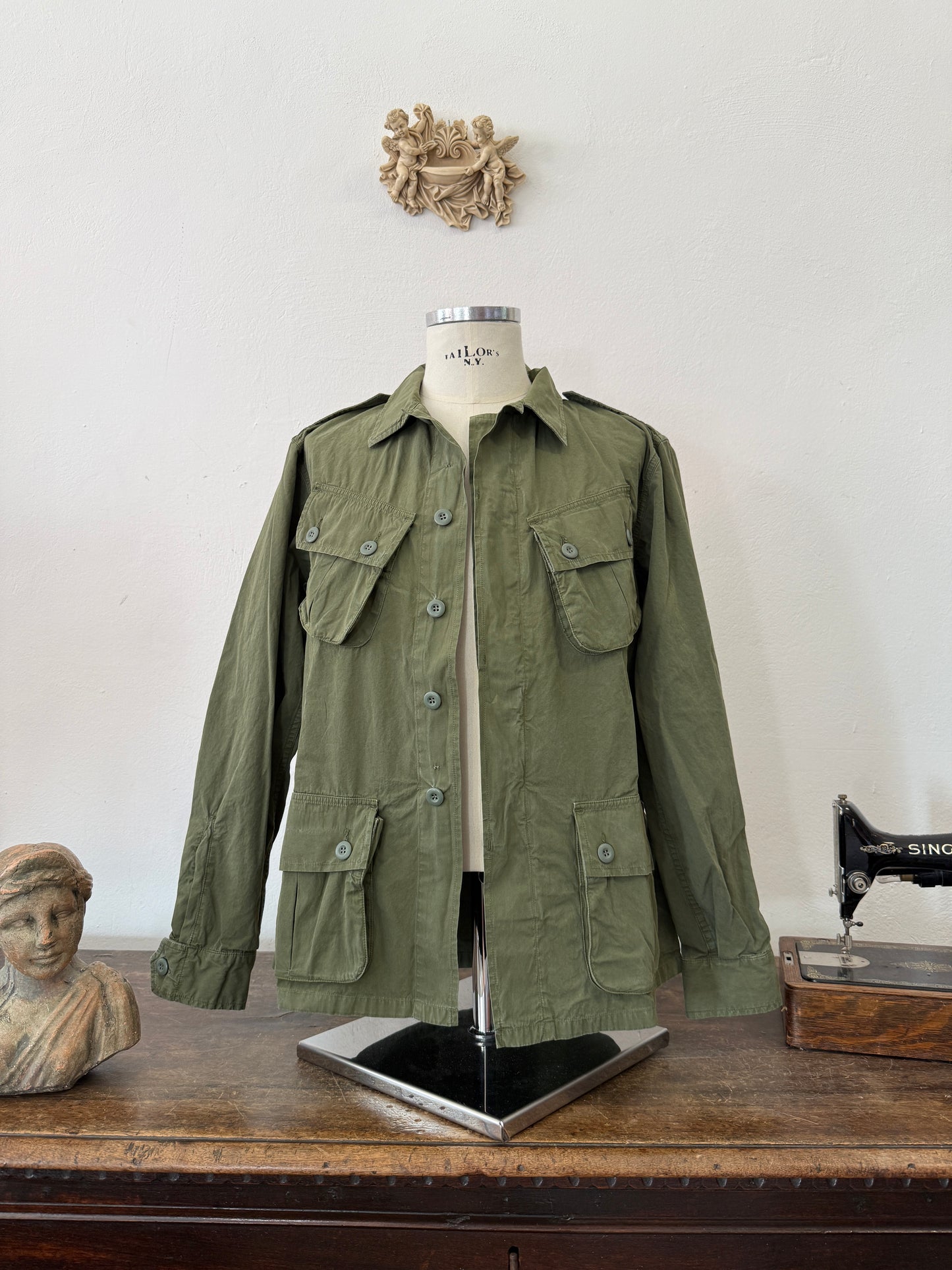 Jungle Jacket Popeline First Pattern Military Green - Chesapeake’s