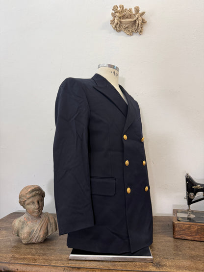 Vintage Italian Navy Double Breasted Jacket “M/L”