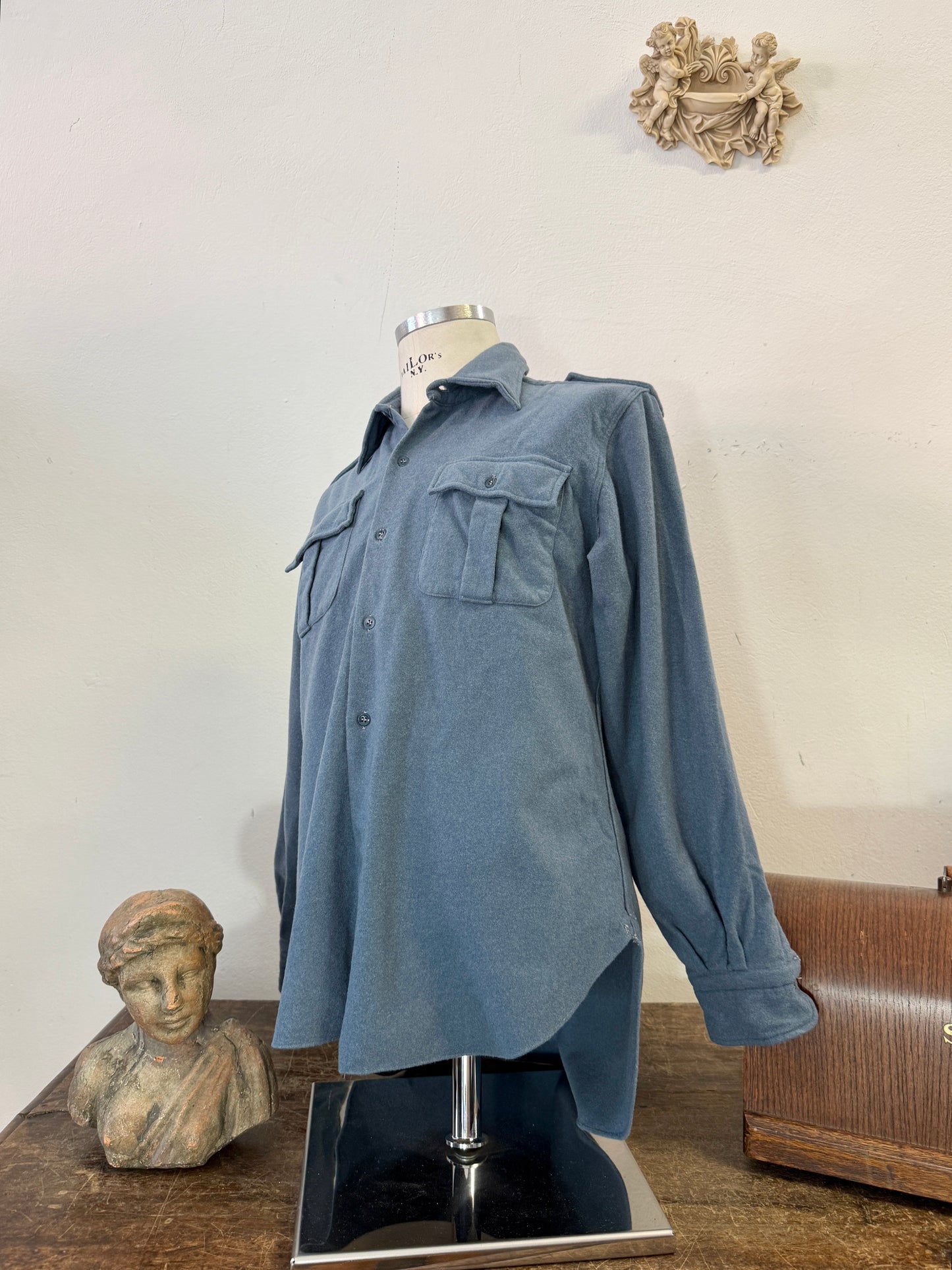 Vintage 60’s Italian Air Force Flannel Shirt “M”