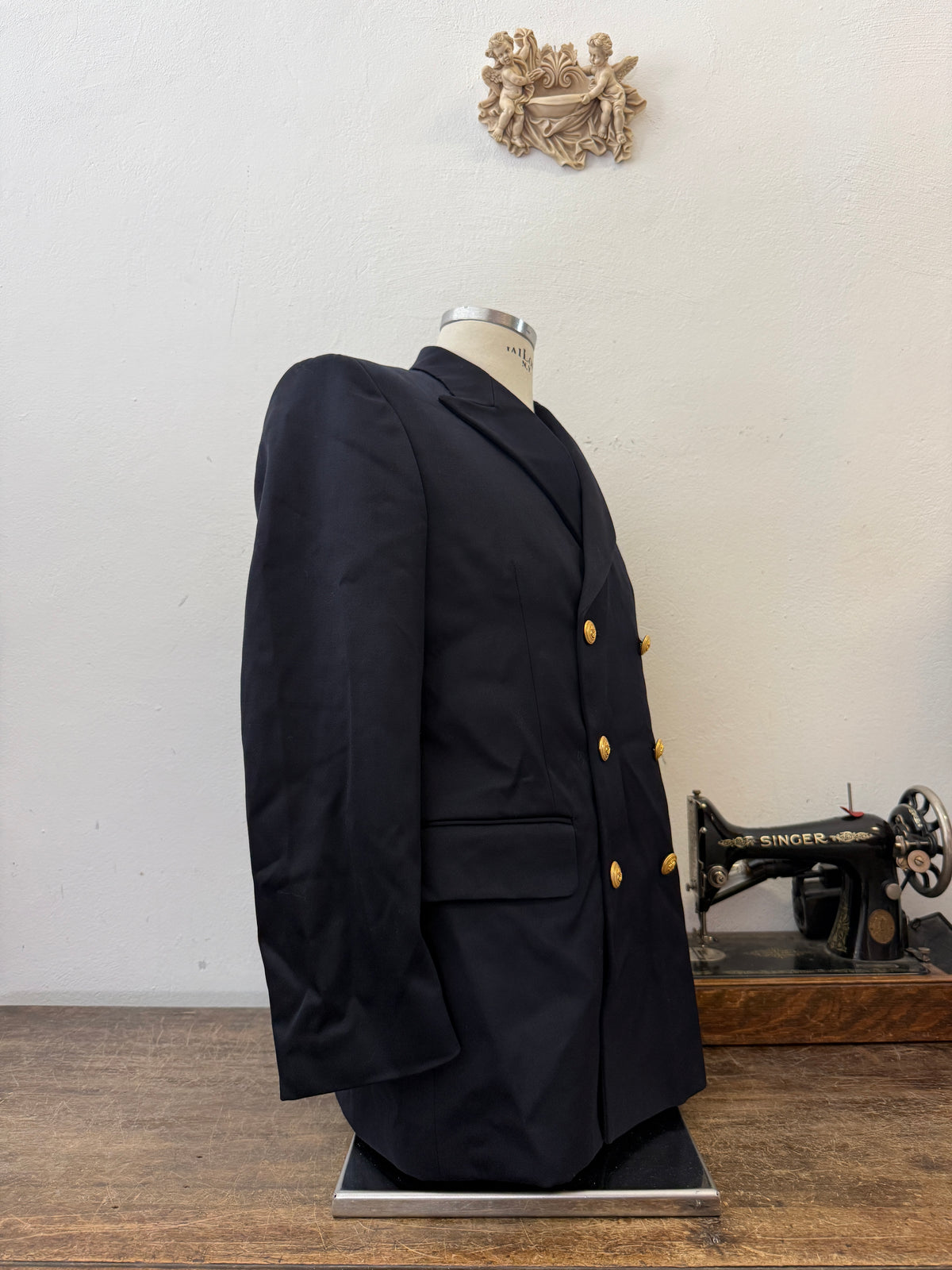 Vintage Italian Navy Double Breasted Jacket “M”
