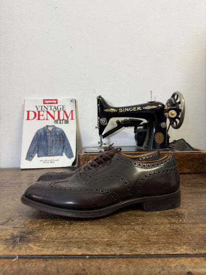Used Church’s Men’s Burgundy Leather Derby Shoes – Made in England – UK Size 10