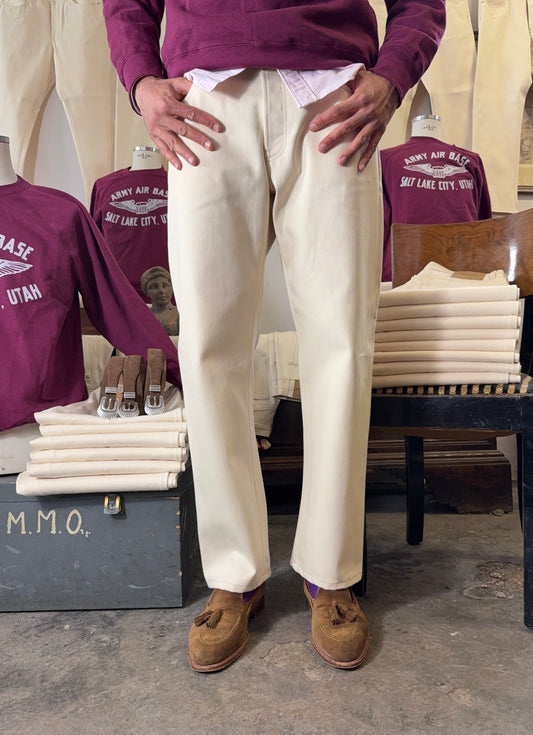 Ecru Selvedge Pants Made in Italy - Mister Archive®