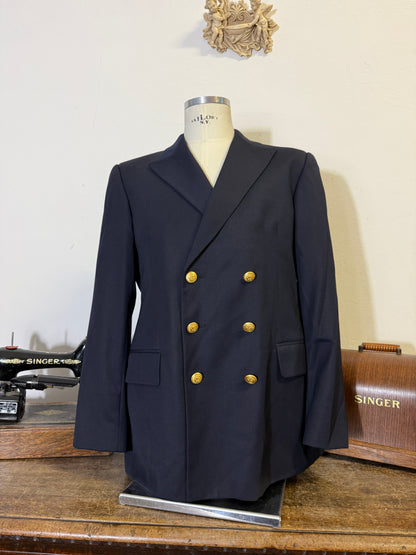 Vintage 00’s Italian Navy Double Breasted Jacket “XL”