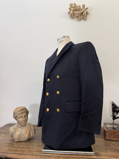 Vintage Italian Navy Double Breasted Jacket “L”