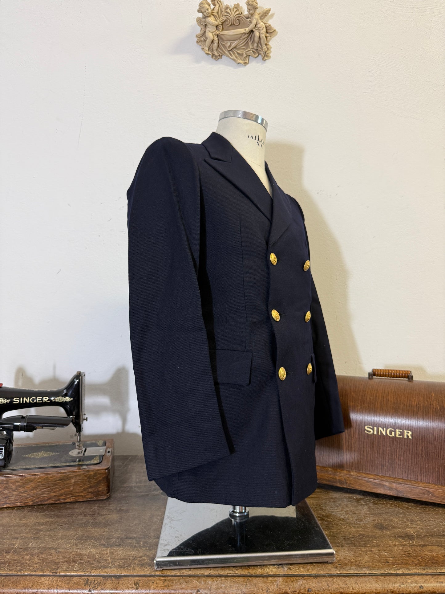 Vintage 90’s Italian Navy Double Breasted Jacket “S”