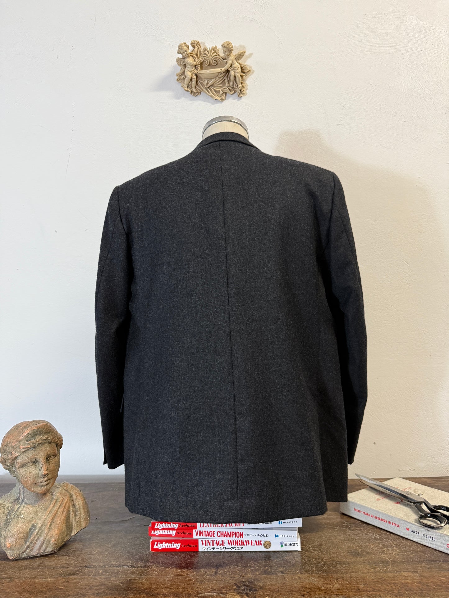 Vintage Black/Grey Wool Blazer